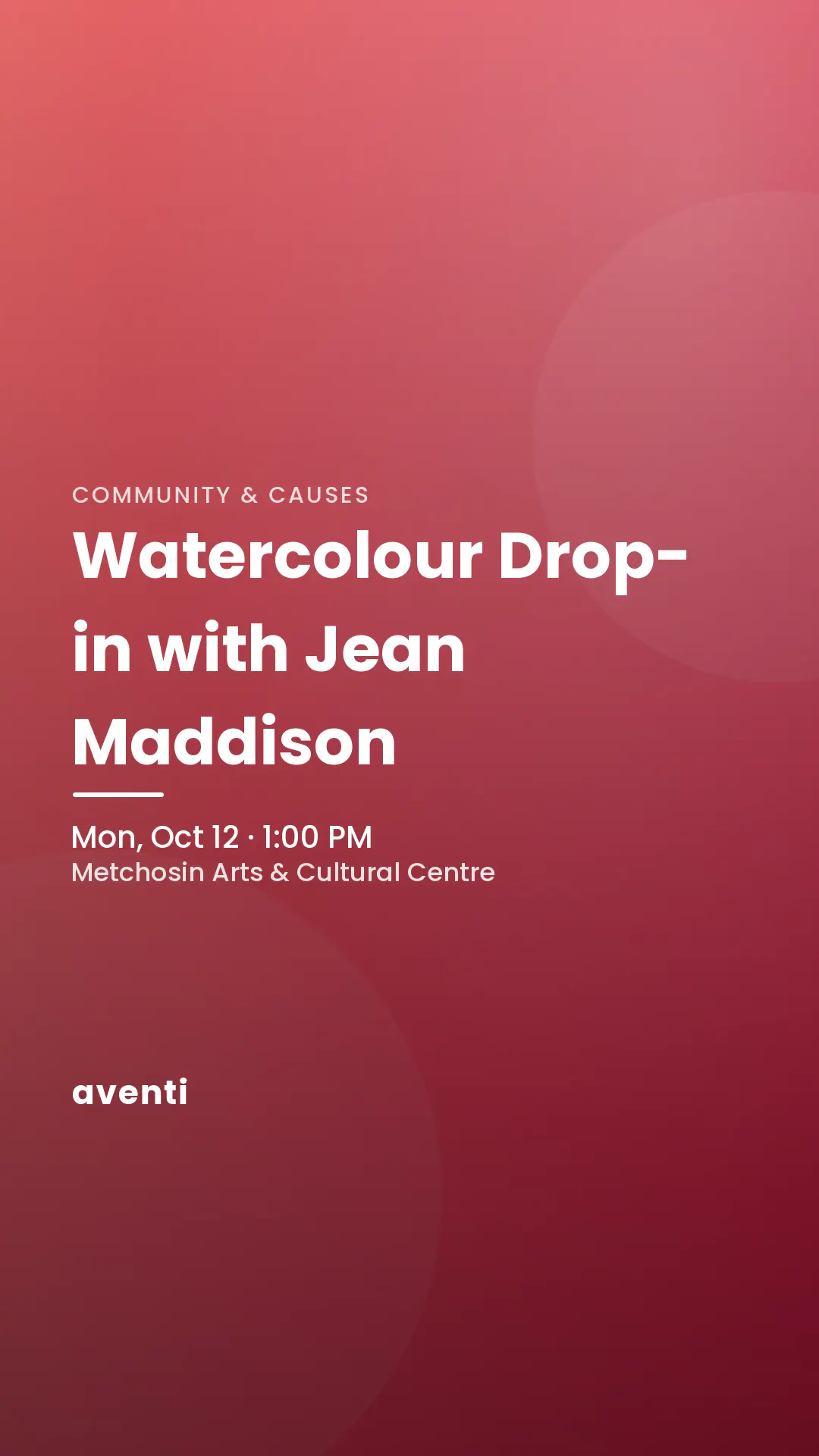 Watercolour Drop-in with Jean Maddison