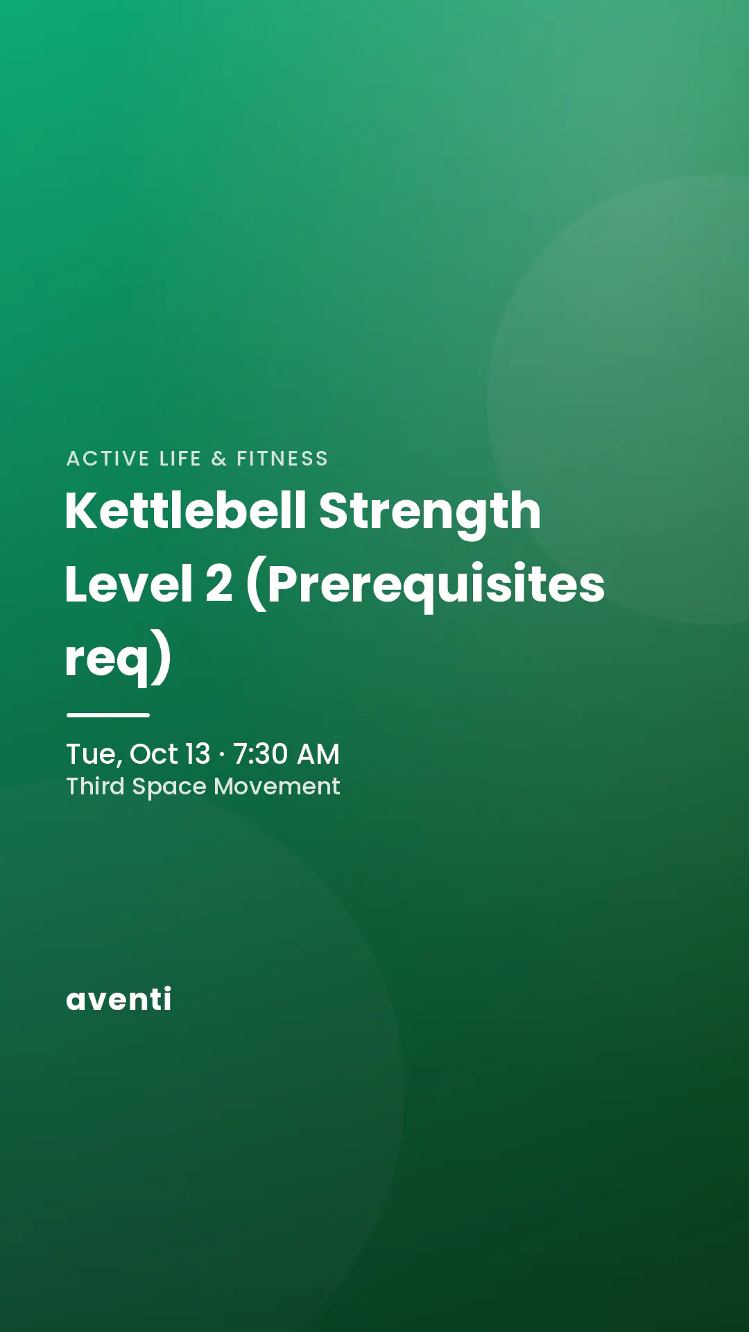 Kettlebell Strength Level 2 (Prerequisites req)