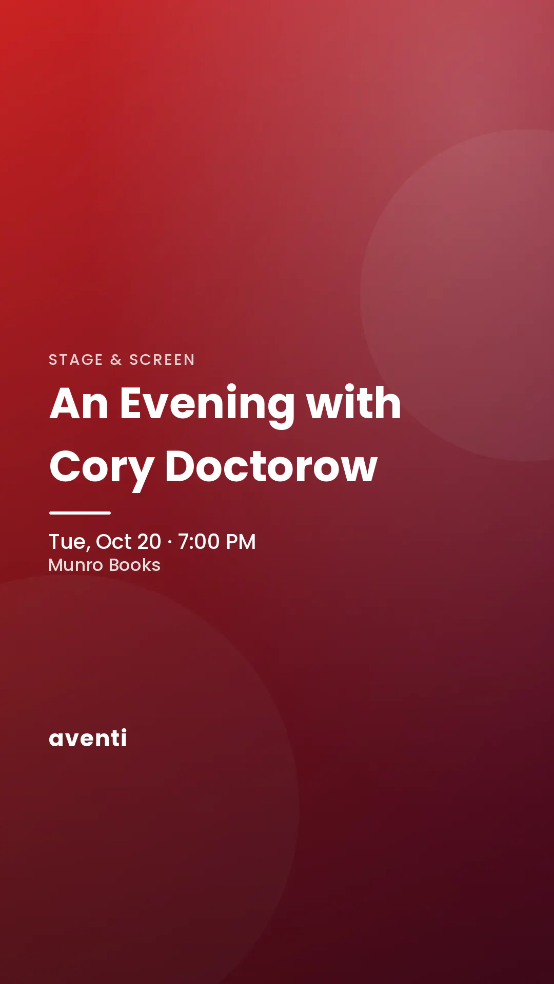 An Evening with Cory Doctorow