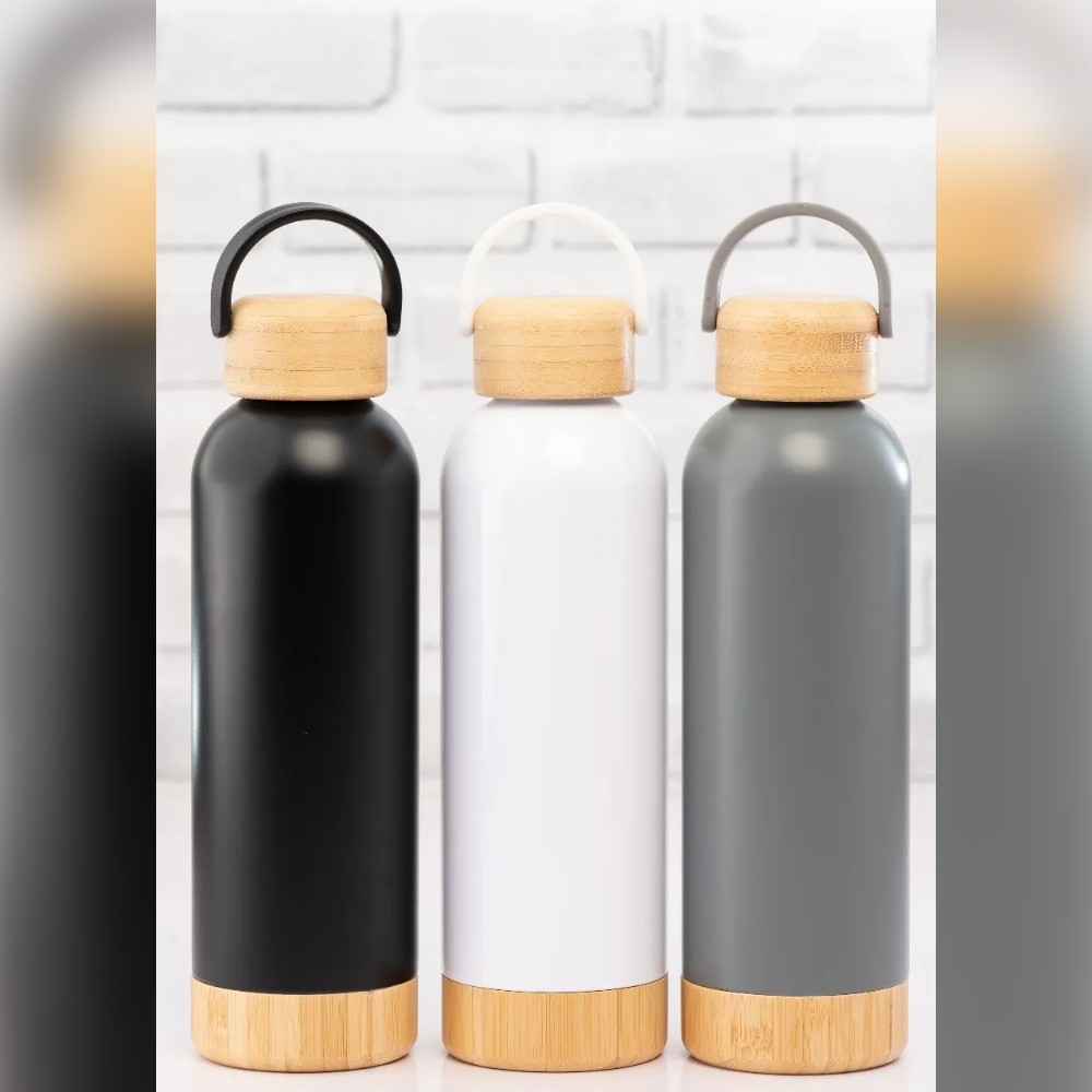 Double Wall Flask with Bamboo Base and Cap in Nairobi, Kenya | PrintHub