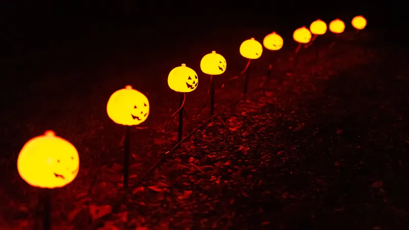 calabazas y decoración de Halloween