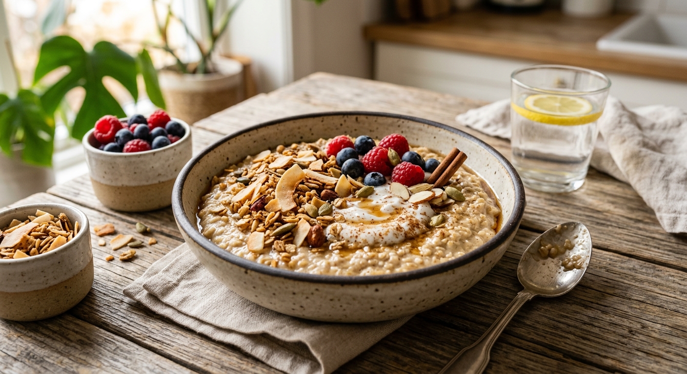 Masala-Kardamom-Haferflocken mit Kokos-Crunch