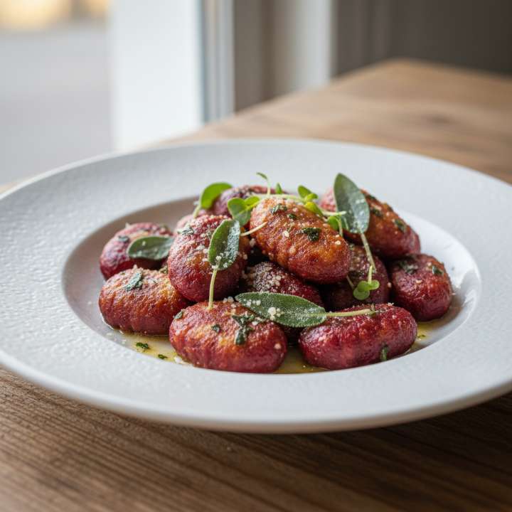 Rote Bete-Ricotta-Gnocchi in Salbeibutter