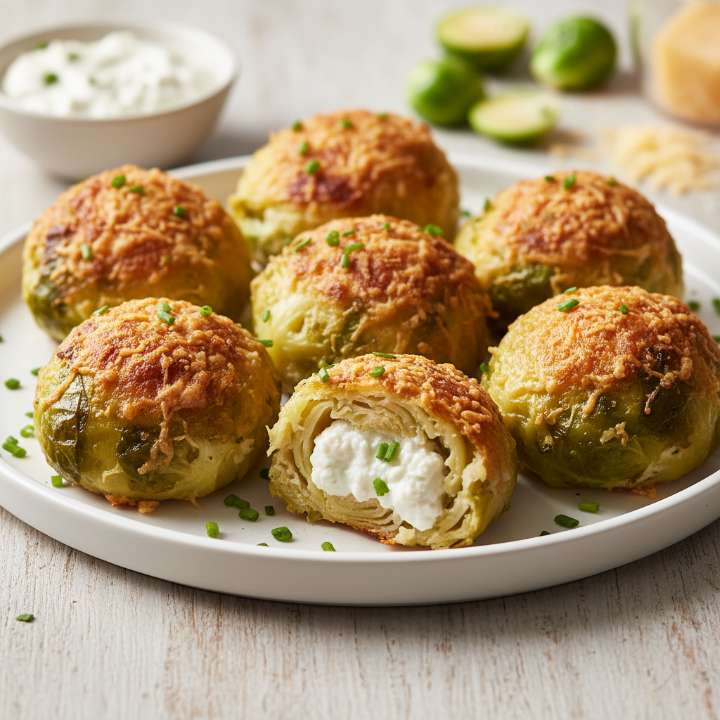 Gefüllte Rosenkohl-Käse-Bällchen