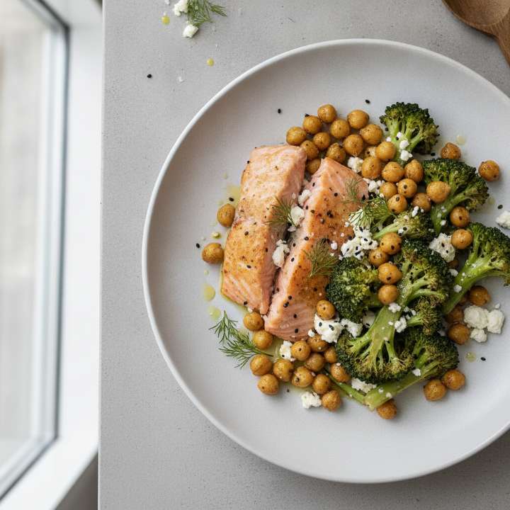 Lachs-Brokkoli-Bowl aus dem Airfryer