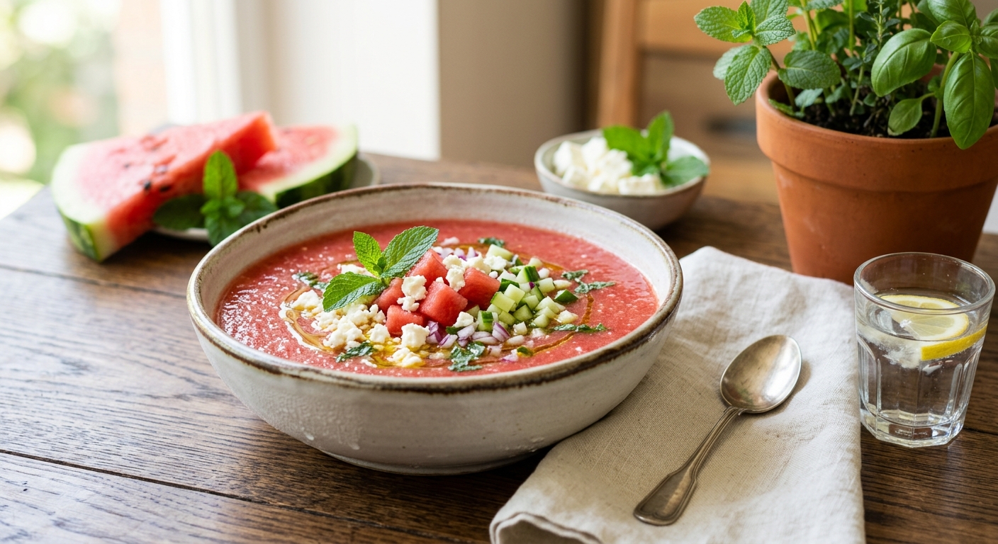 Wassermelonen-Feta-Gazpacho