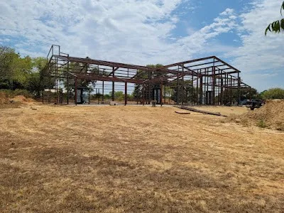 Red Metal Building Construction