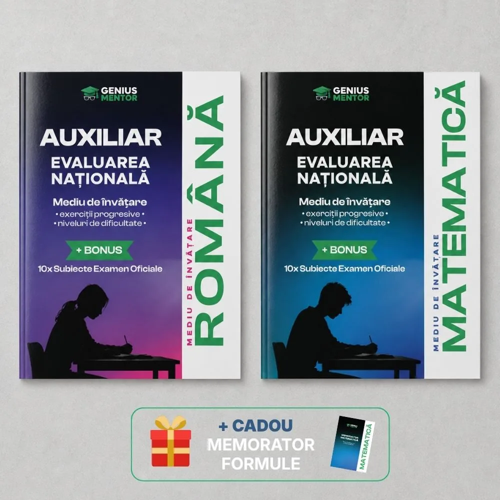 Pachet Culegeri Auxiliare Exerciții Evaluarea Națională (Auxiliar Română + Auxiliar Matematică)