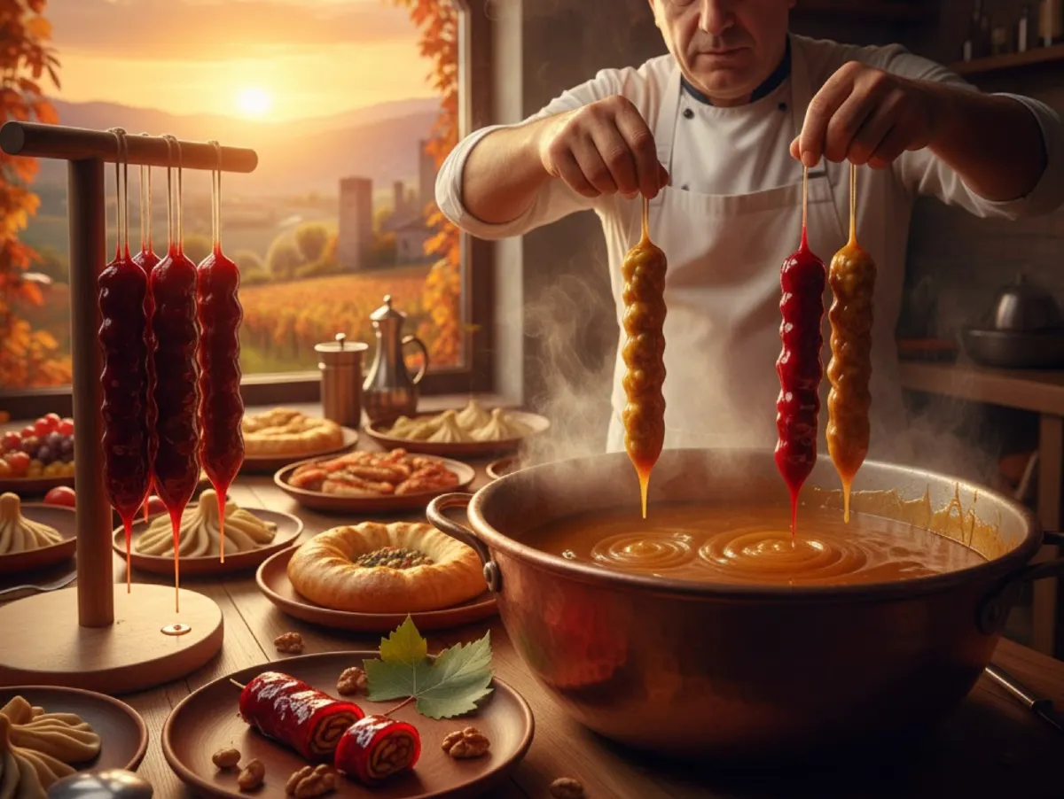 ჩურჩხელის დამზადების უძველესი ტრადიცია და რესტორნული ხრიკები