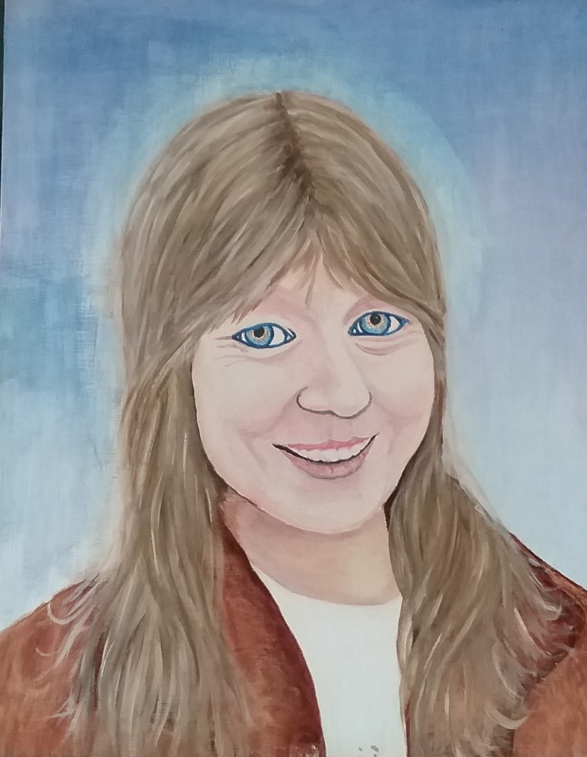 June with Blue Background