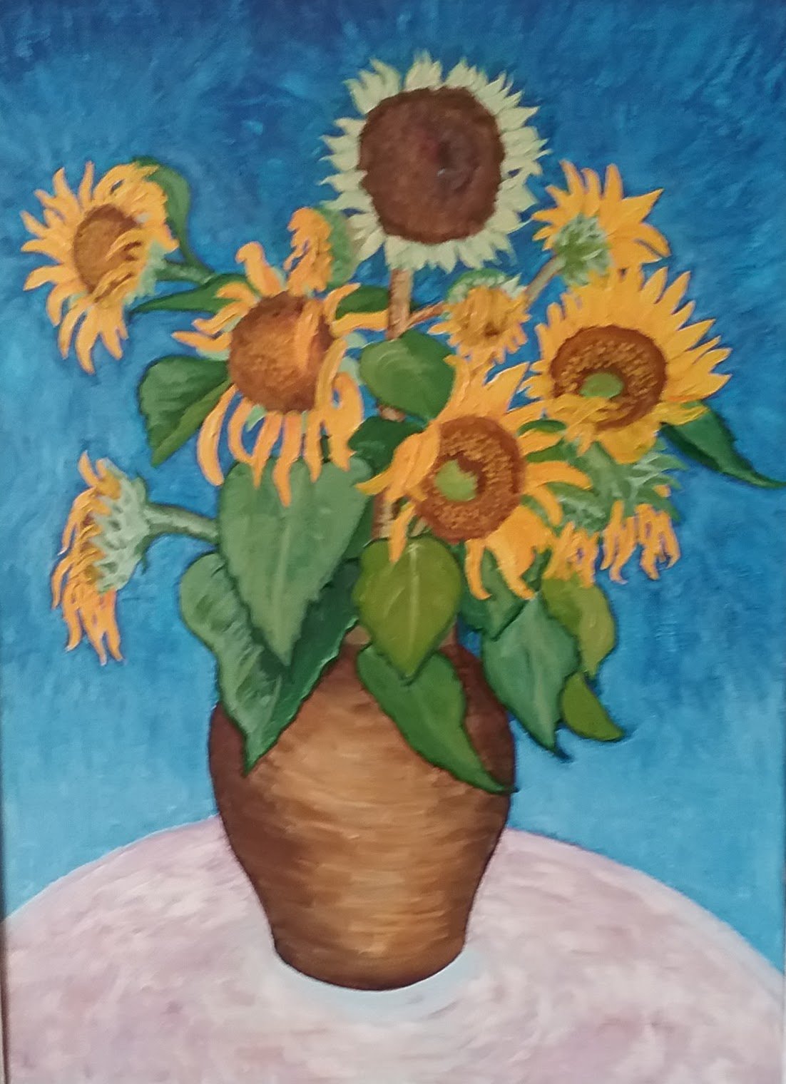 Sunflowers with Blue