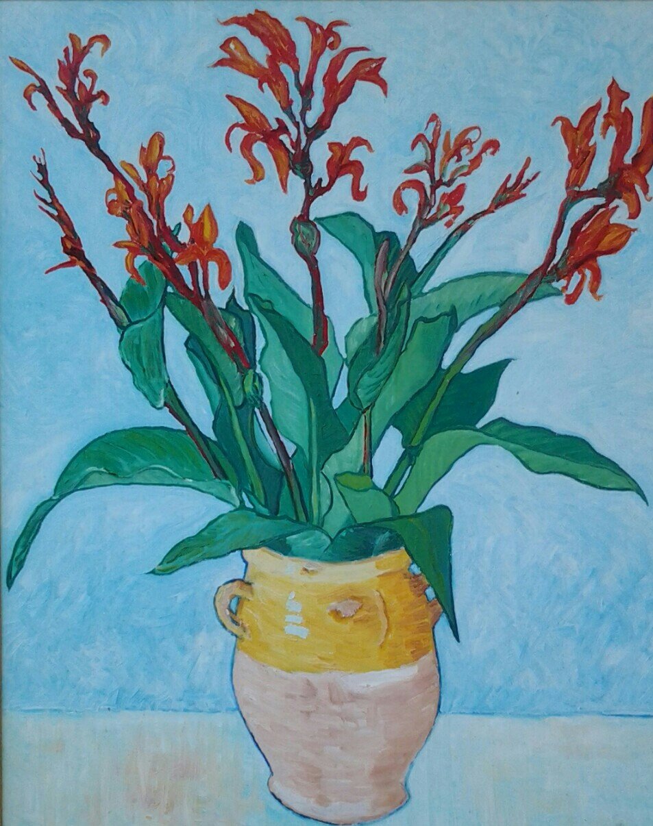 Cannas Blue Background