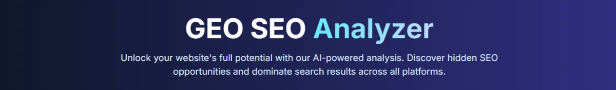 π GEO SEO Analyzer by Geo SEO Lab