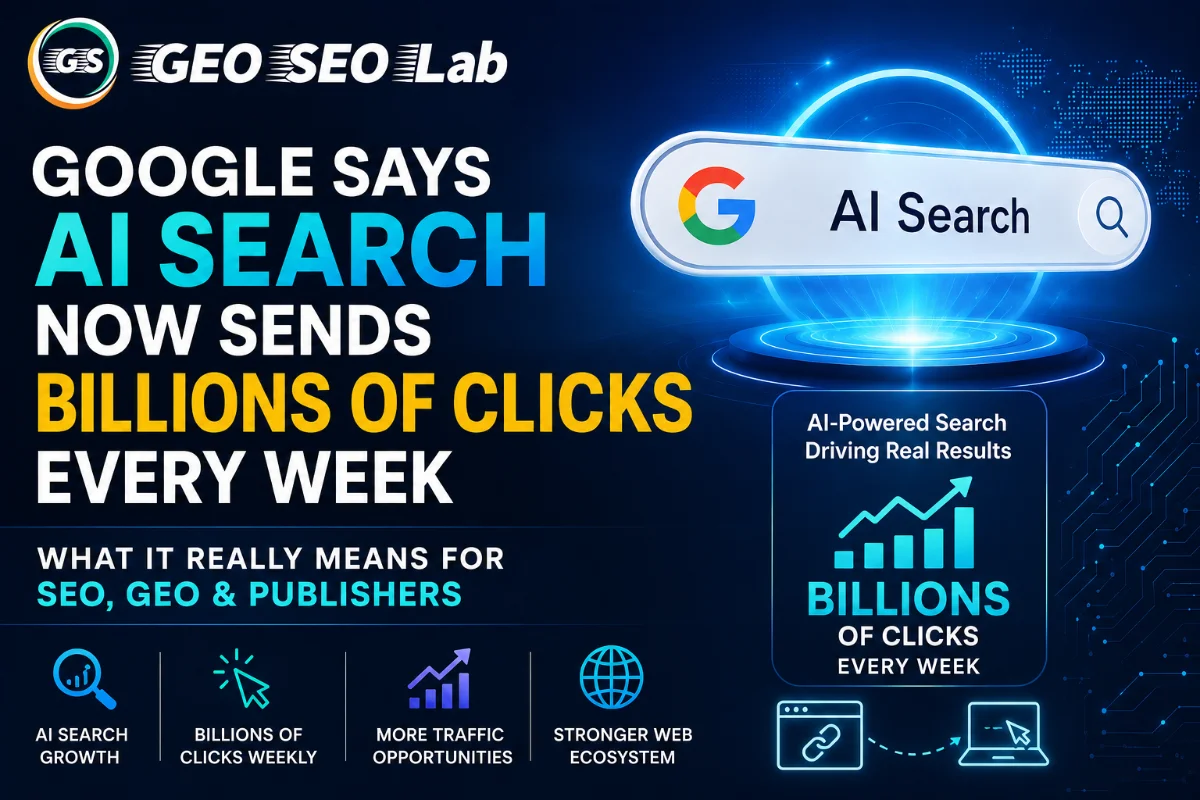 Google Says AI Search Now Sends Billions of Clicks Every Week: What It Really Means for SEO, GEO & Publishers (2026 Analysis)