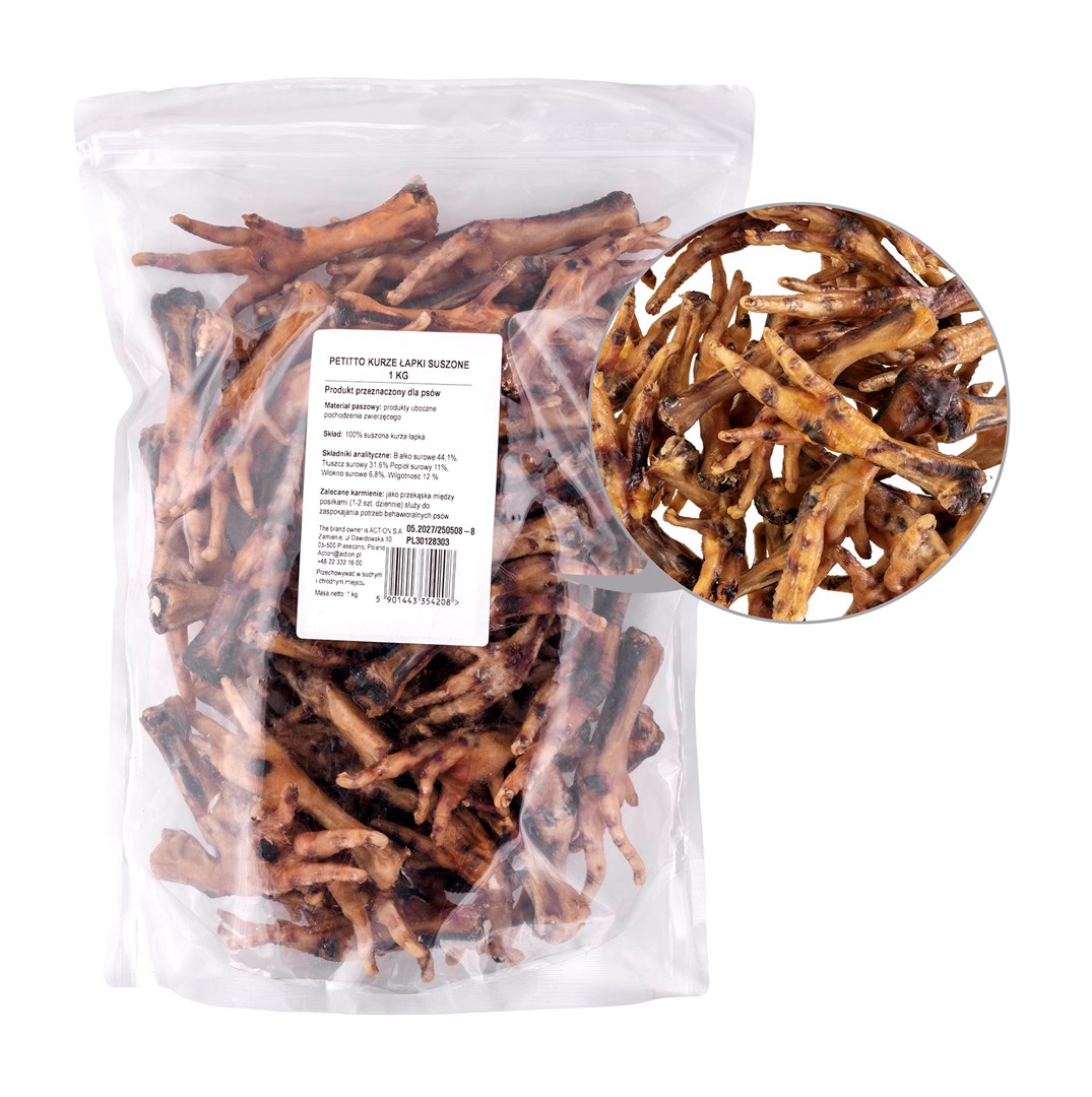 PETITTO Kurze łapki suszone przysmak dla psa 1kg