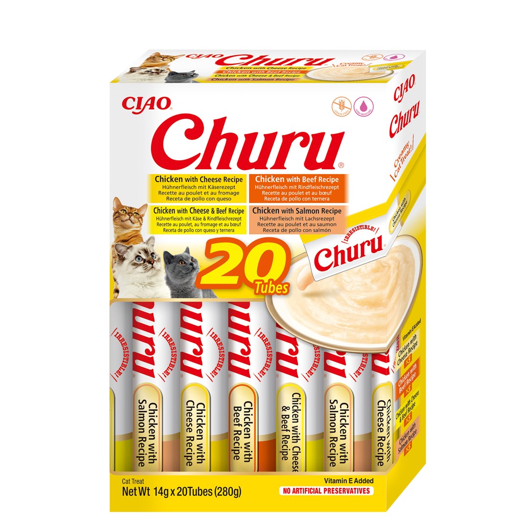 INABA CHURU Varietes Kurczak i Wołowina -kot 20x14g