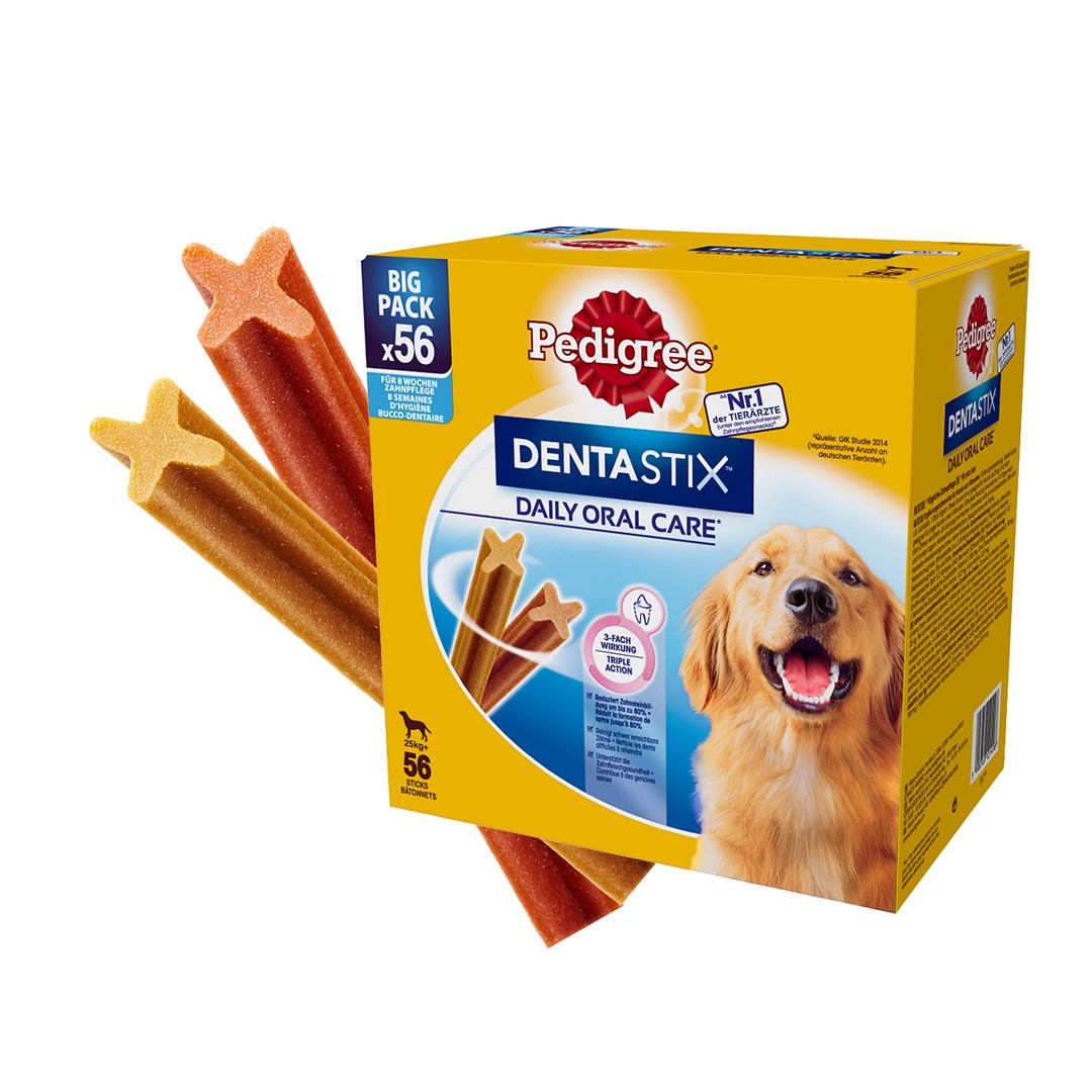 PEDIGREE Dentastix Maxi Big Pack 56 sztuk - przysmak dentystyczny dla psów ras dużych  - 8x270 g