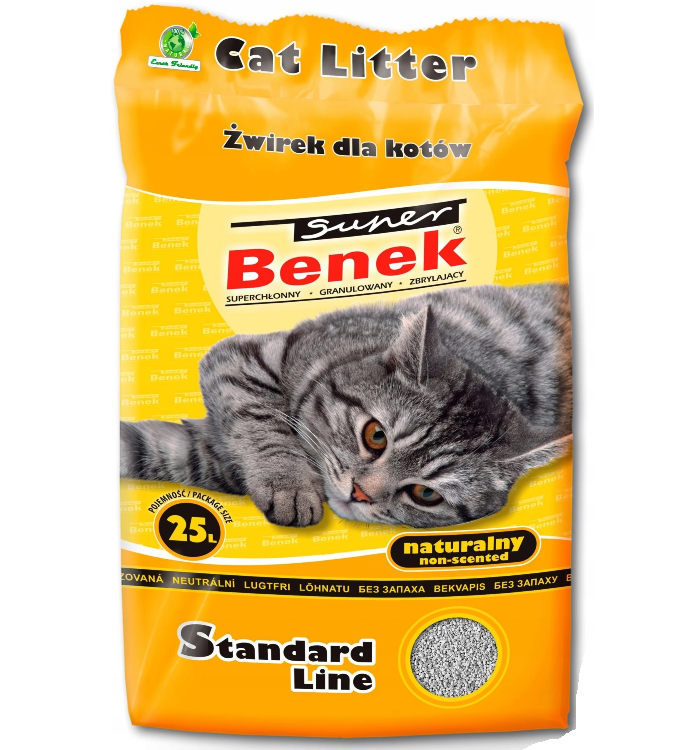 CERTECH Super Benek Standard Naturalny - żwirek dla kota zbrylający 25 l (20 kg)