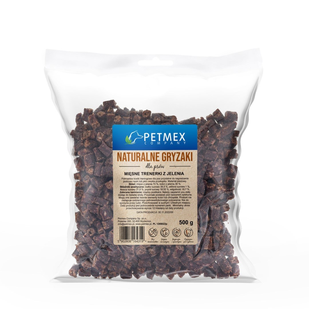 PETMEX Trenerki mięsne z jelenia 500g