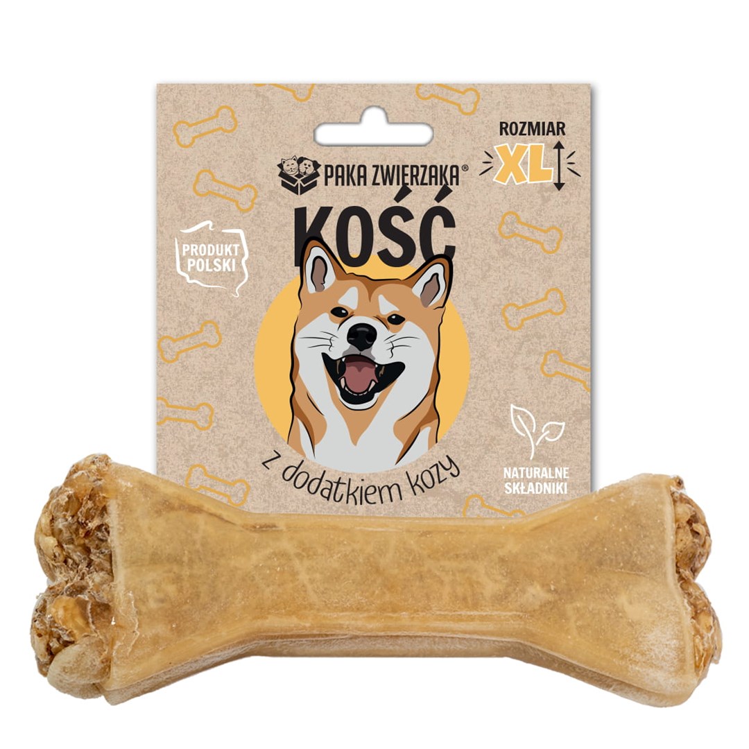 Paka Zwierzaka Kość z dodakiem kozy XL-17 cm 115g