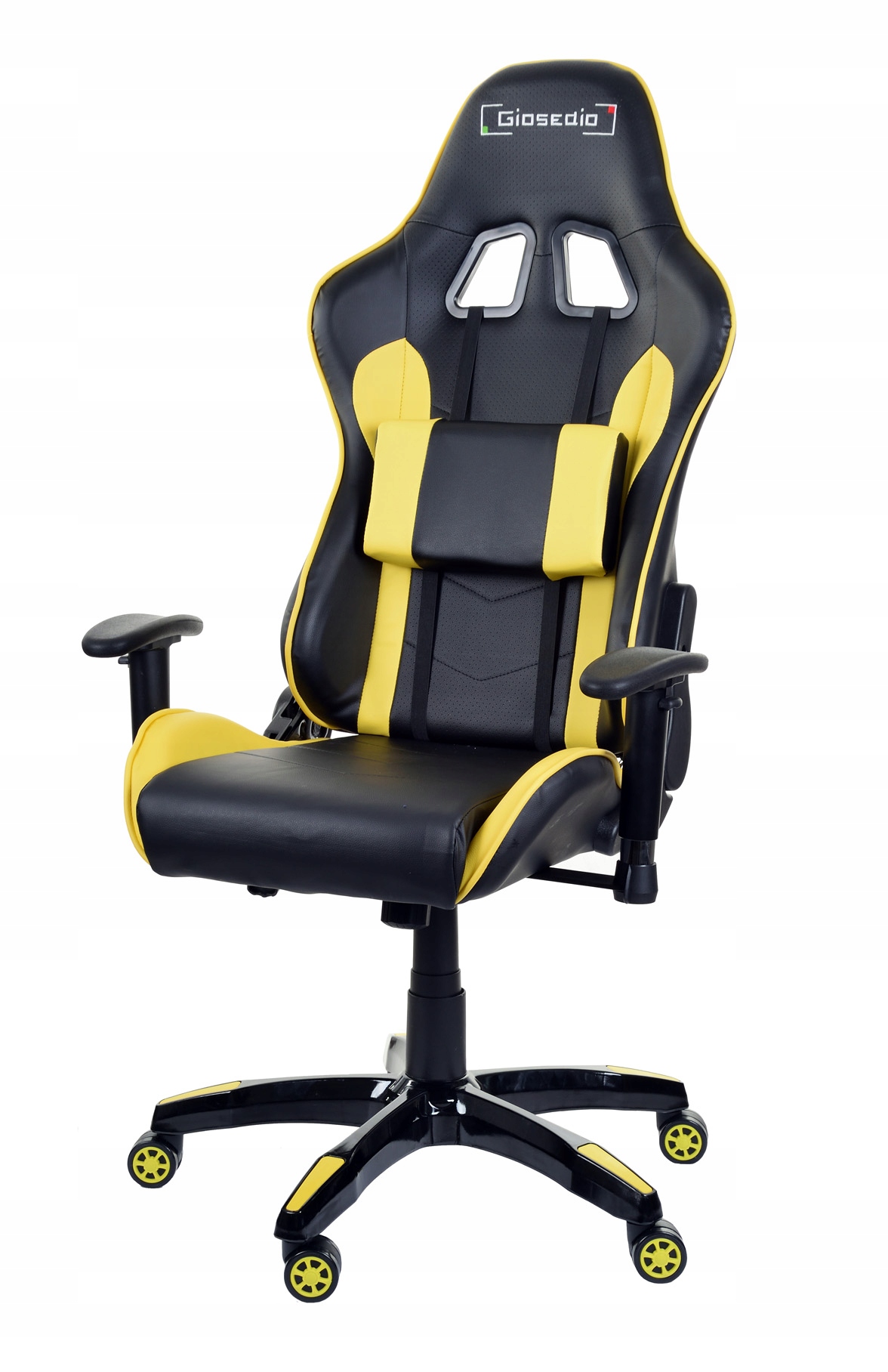 Fotel gamingowy Giosedio ergonomiczny, ekoskóra, czarny GSA413
