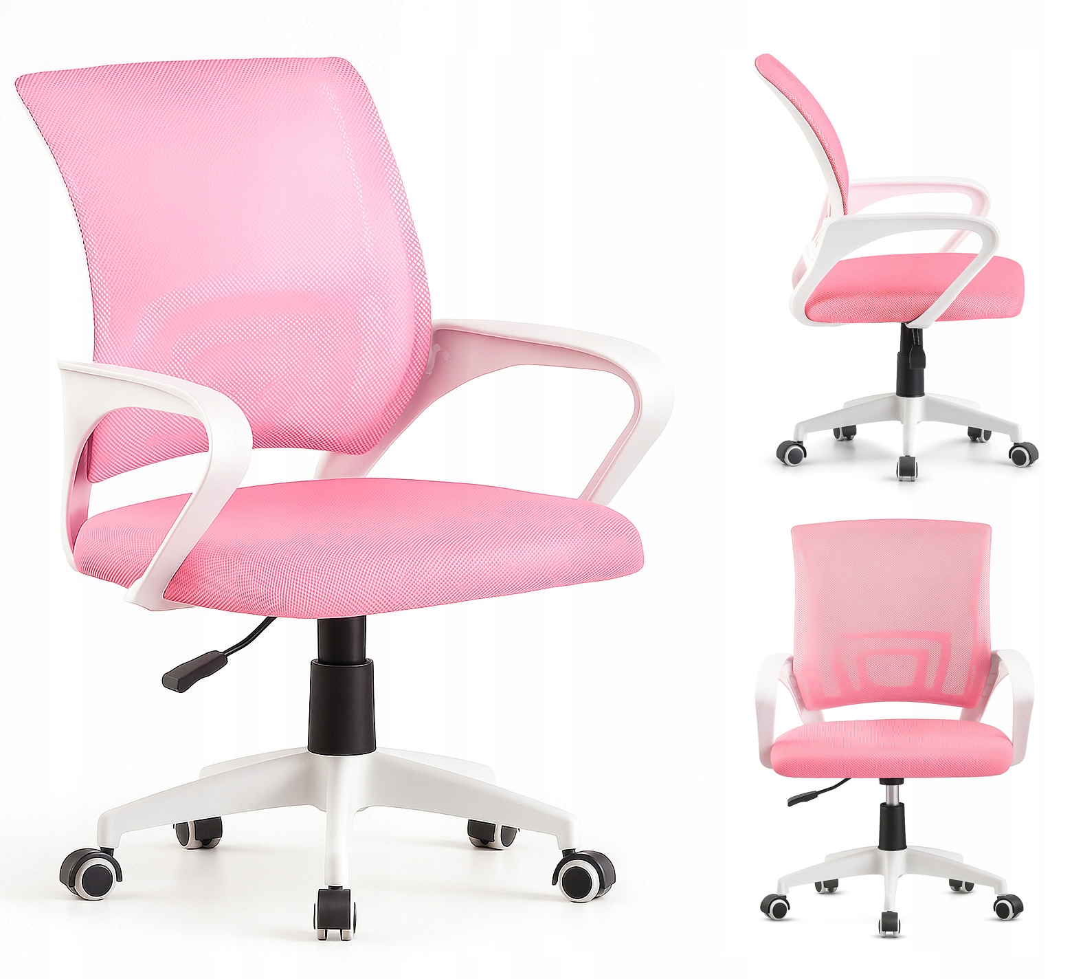 Fotel młodzieżowy Giosedio ergonomiczny z siatki, różowy NFX012