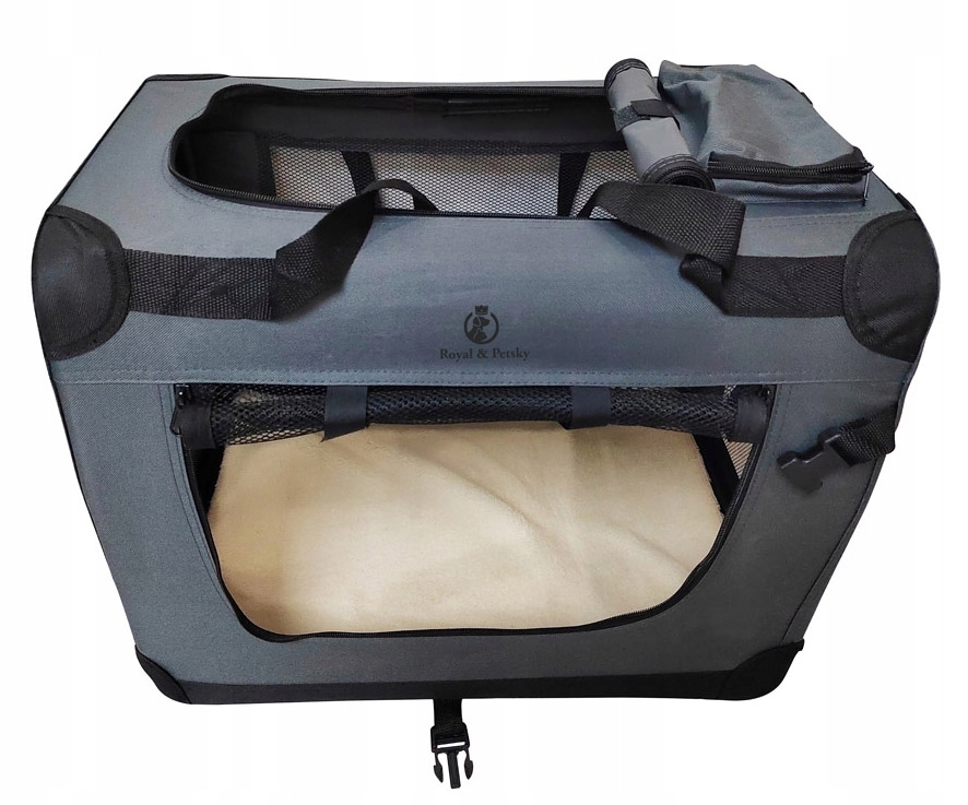 Transporter dla psa Royal&Petsky szary XXL 88 cm x 58 cm 65 cm szary