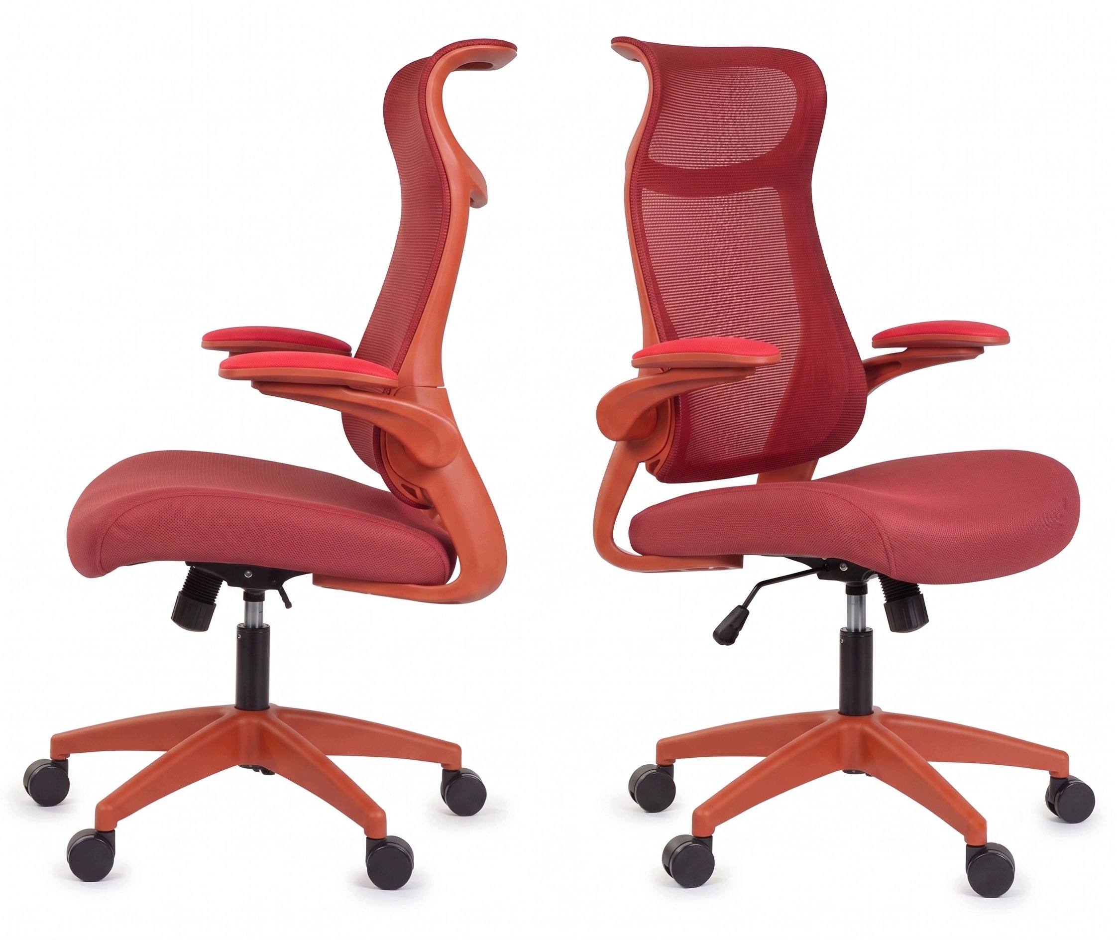 Fotel ergonomiczny Giosedio z siatki, regulowane podłokietniki, czerwony FHX001