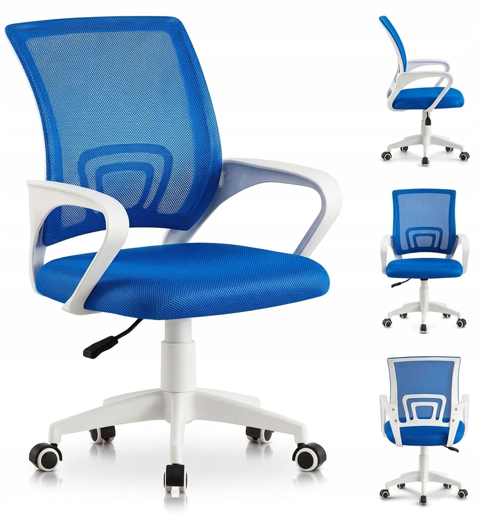 Niebieski Fotel biurowy Obrotowy ergonomiczny, młodzieżowe krzesło NFX008