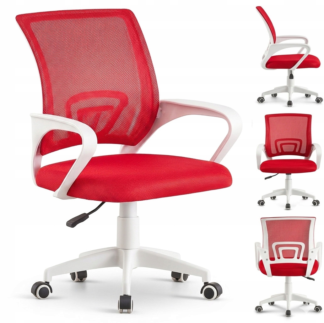 Fotel młodzieżowy Giosedio ergonomiczny z siatki, czerwony NFX001