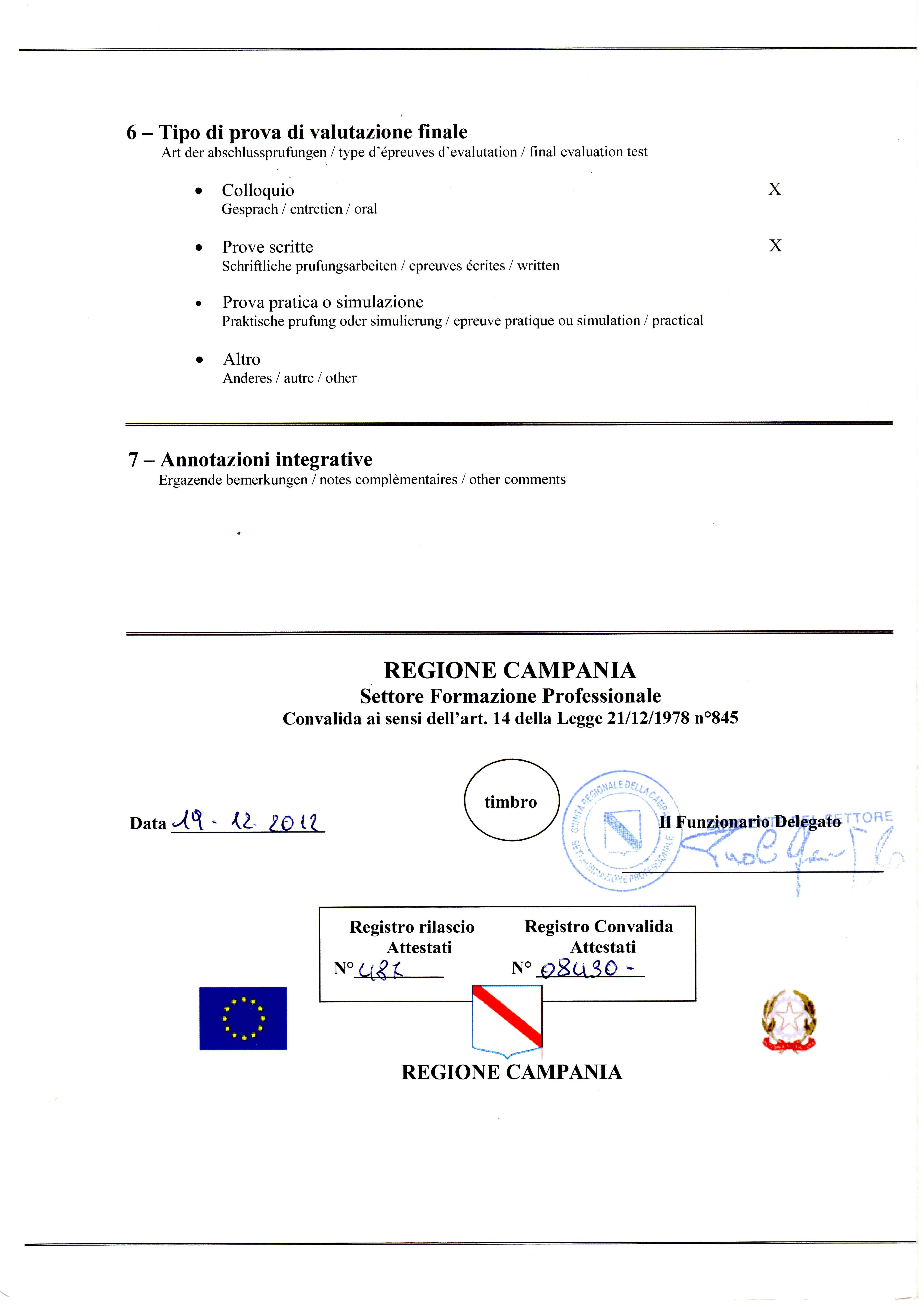 Attestato Professionale