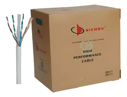 BOBINA DE CABLE SIEMON 100% COBRE CAT6 E2 305 METROS - GRIS