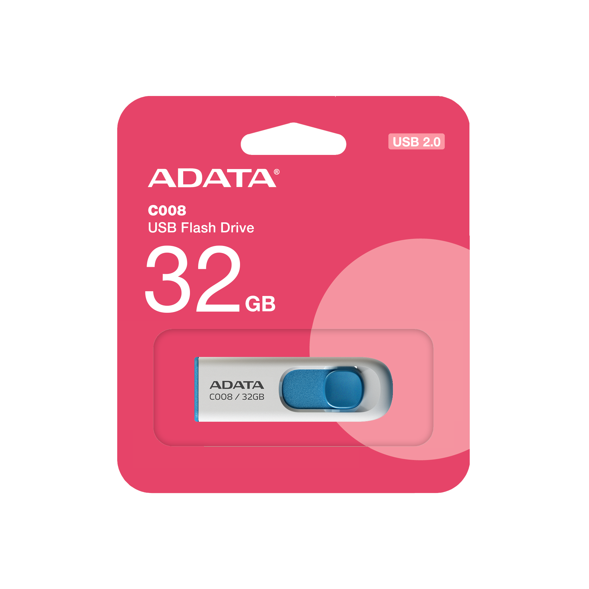 PENDRIVE 32GB ADATA CLASSIC C008 USB 2.0 - AZUL Y BLANCO