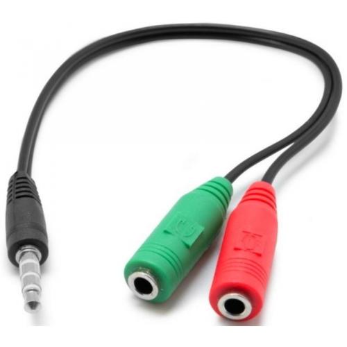 ADAPTADOR PS4 MACHO - AUDIFONO MICROFONO - 2 HEMBRAS