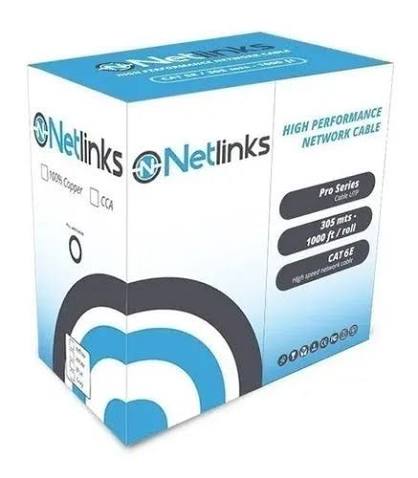 CABLE UTP CAT6 INTERIOR NETLINKS 100% COBRE- BLANCO POR METRO