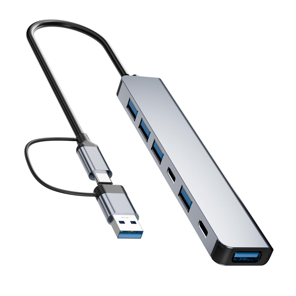 HUB 7 EN 1 CON CABLE TIPO C + USB