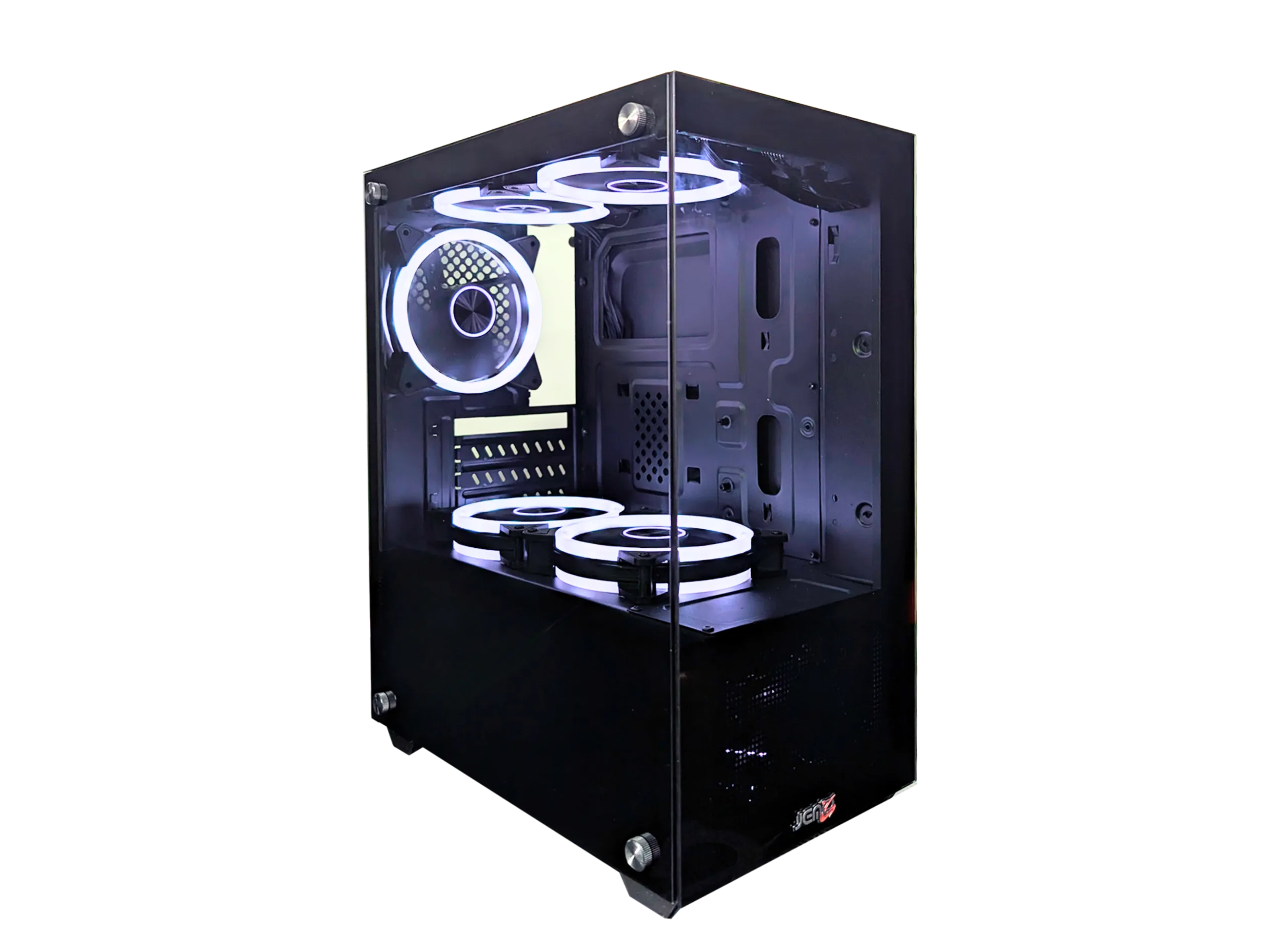 CASE JEMIP GAMING PREDATOR MICRO ATX 2XUSB+ TIPO-C HD AUDIO 5XFAN ARGB +PWM HUB FRONTAL VIDRIO TEMPLADO - NEGRO