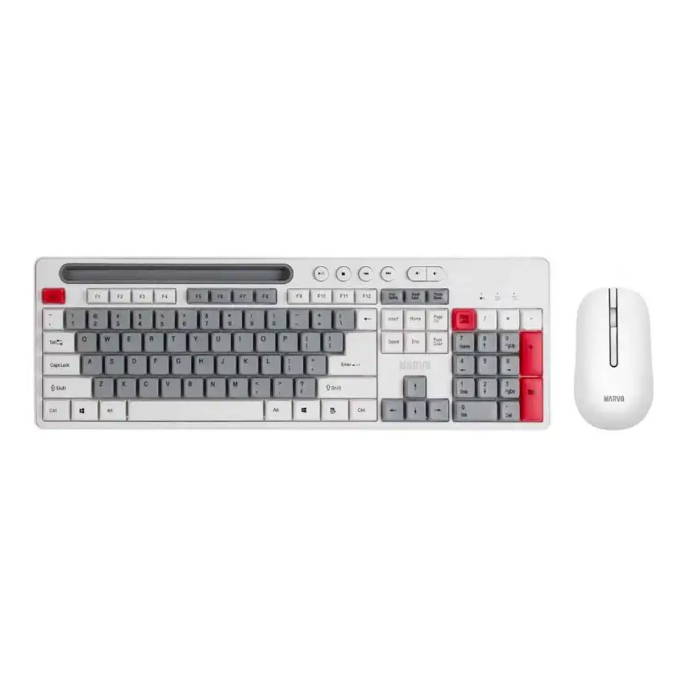 COMBO MARVO WS009 INALAMBRICO 2.4G BLANCO TECLADO MOUSE