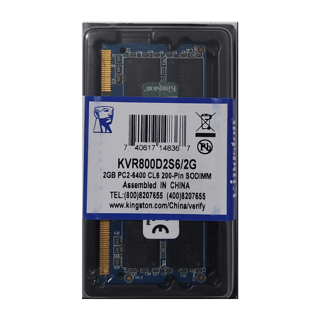 MEMORIA RAM DDR2 2GB 800/6400 LAPTOP KINGSTON