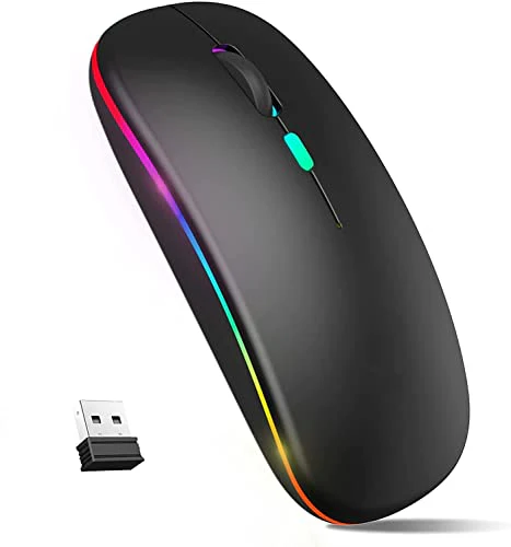 MOUSE INALAMBRICO BLUETOOH + WIFI RECARGABLE - NEGRO