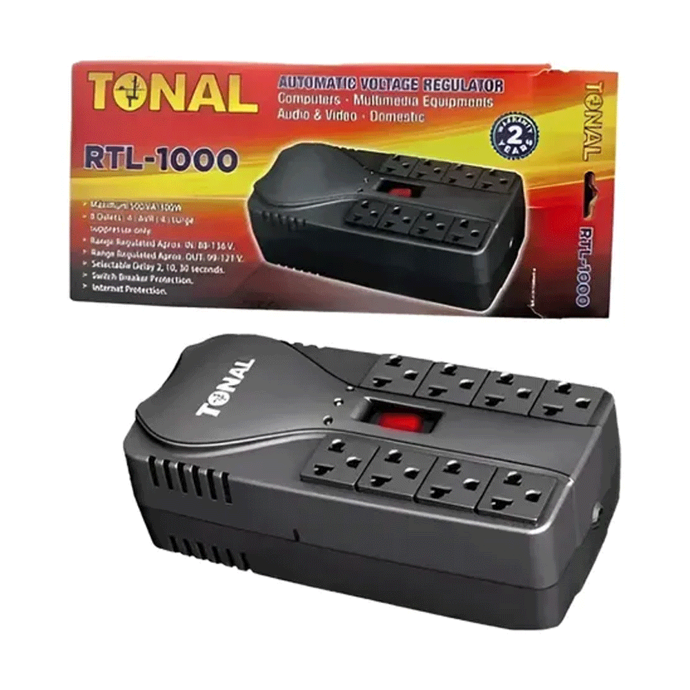 REGULADOR PARA PC TONAL 500VA PICO 120VAC 8 TOMAS