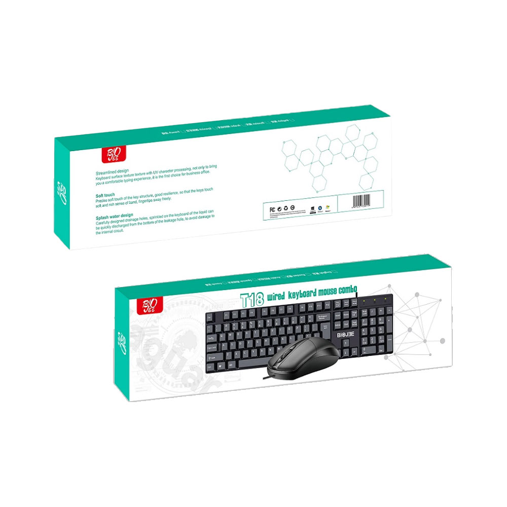 COMBO TECLADO Y MOUSE BIOJEE T18 - ESPAÑOL