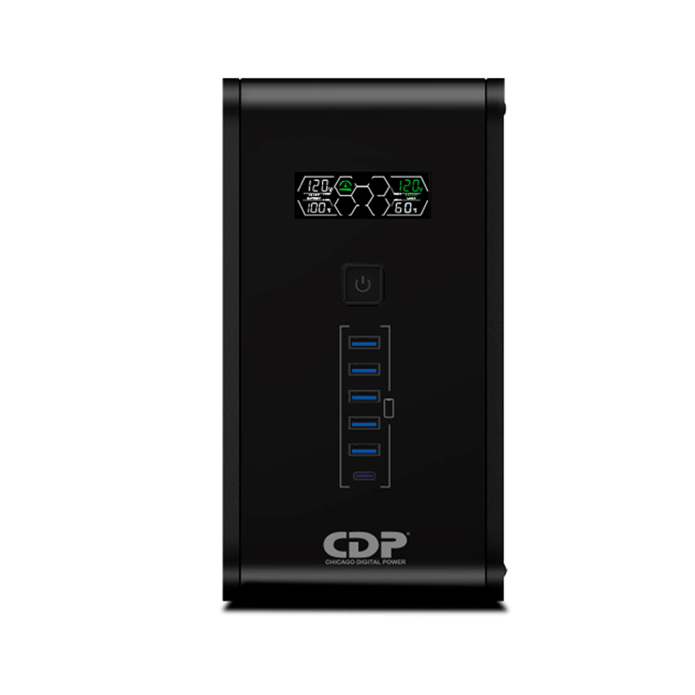 UPS LINE INTERACTIVE CDP R-SMART1510 1500VA 900W 120V AVR PANTALLA TACTIL LCD USB-RJ45 10 TOMAS