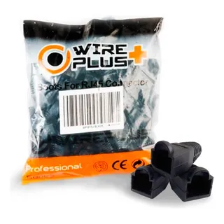 BOTAS PROTECTORAS RJ45 COLOR NEGRO WIREPLUS 100UNDS