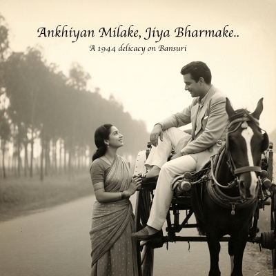 Album cover for Ankhiyan Milake Jiya Bharmake by Akshat Mehrotra - Bollywood song cover on bansuri