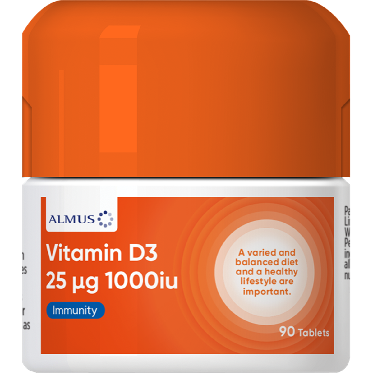 Almus Vitamin D3 25µg (1000 IU) Tablets (90)