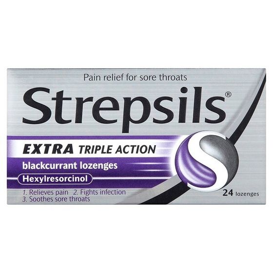 Strepsils Extra Strength Blackcurrant Lozenges