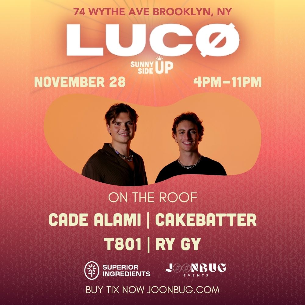 Sunny Side Up Presents: LUCO at Superior Ingredients The Roof 11/28