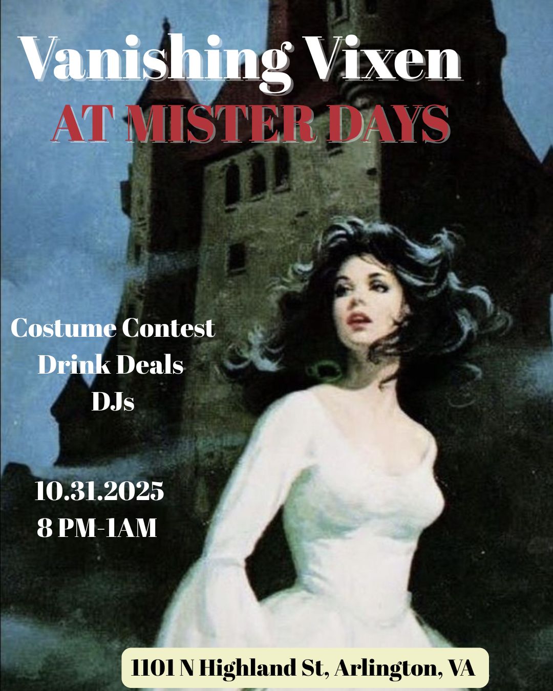 Clarendon's Vanishing Vixen at Mister Days Halloween Party