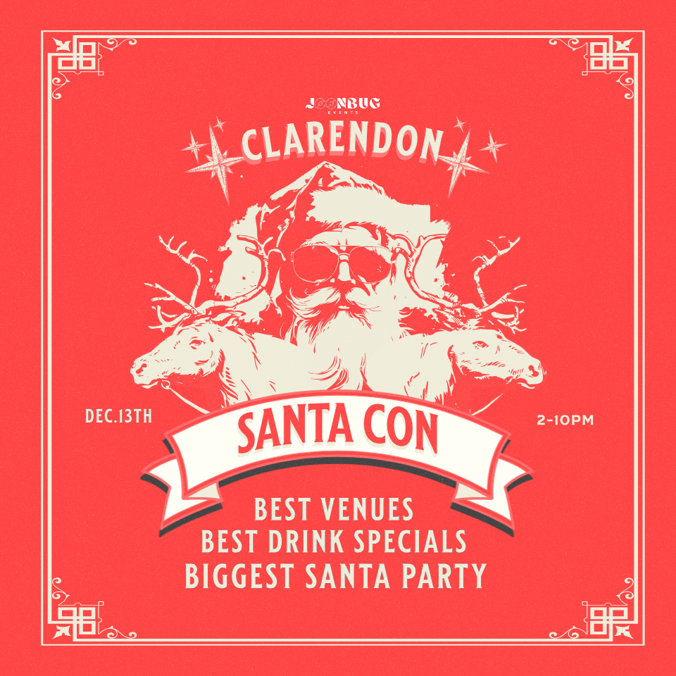 Clarendon's Biggest Santacon Bar Crawl 12/13